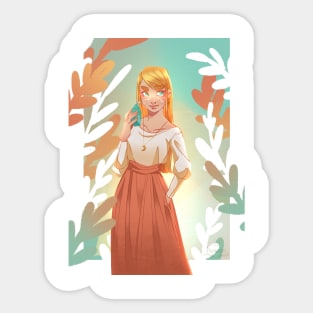 Girl in nature Sticker